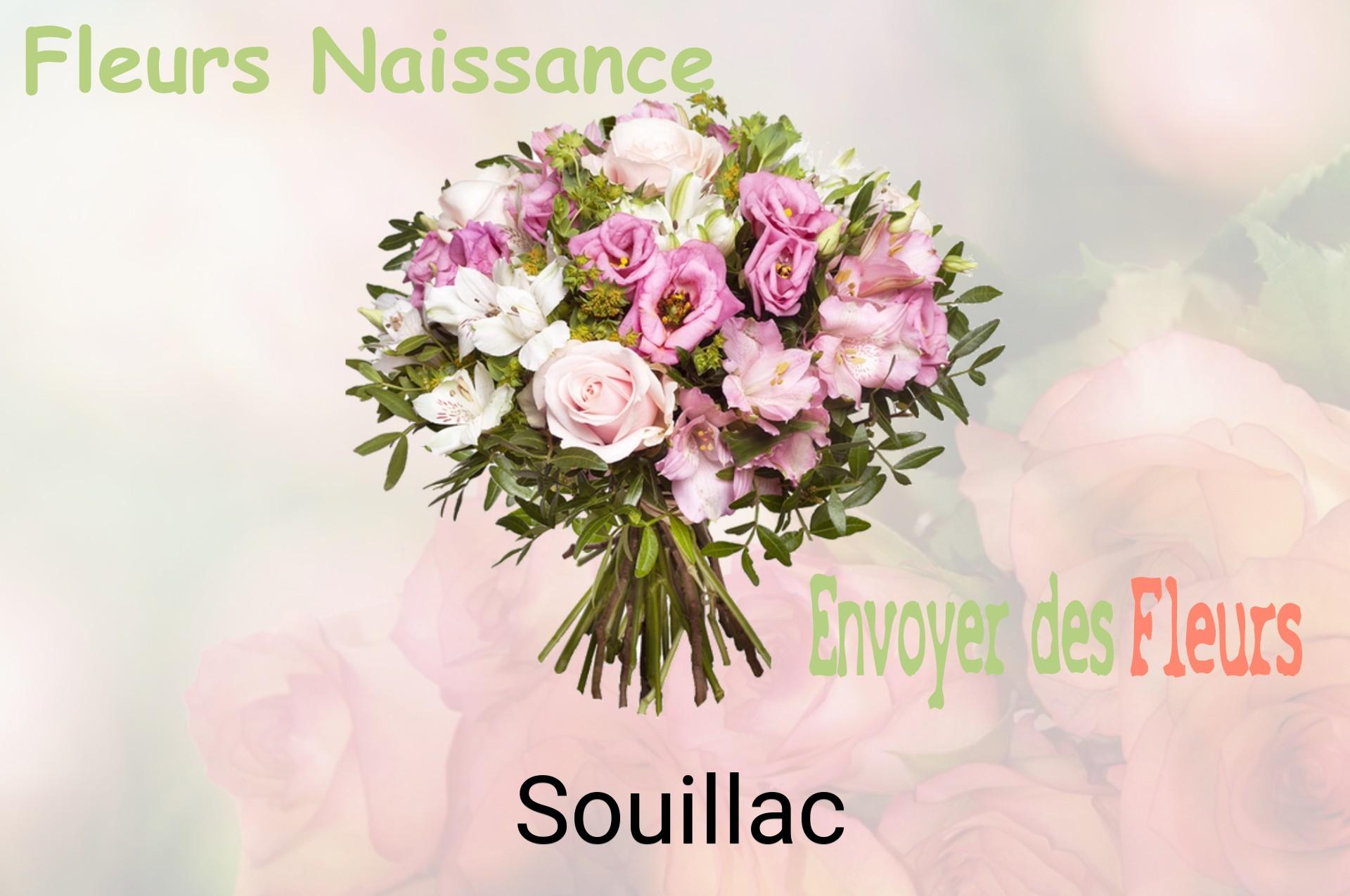 Bouquet de fleurs de naissance livré à Souillac