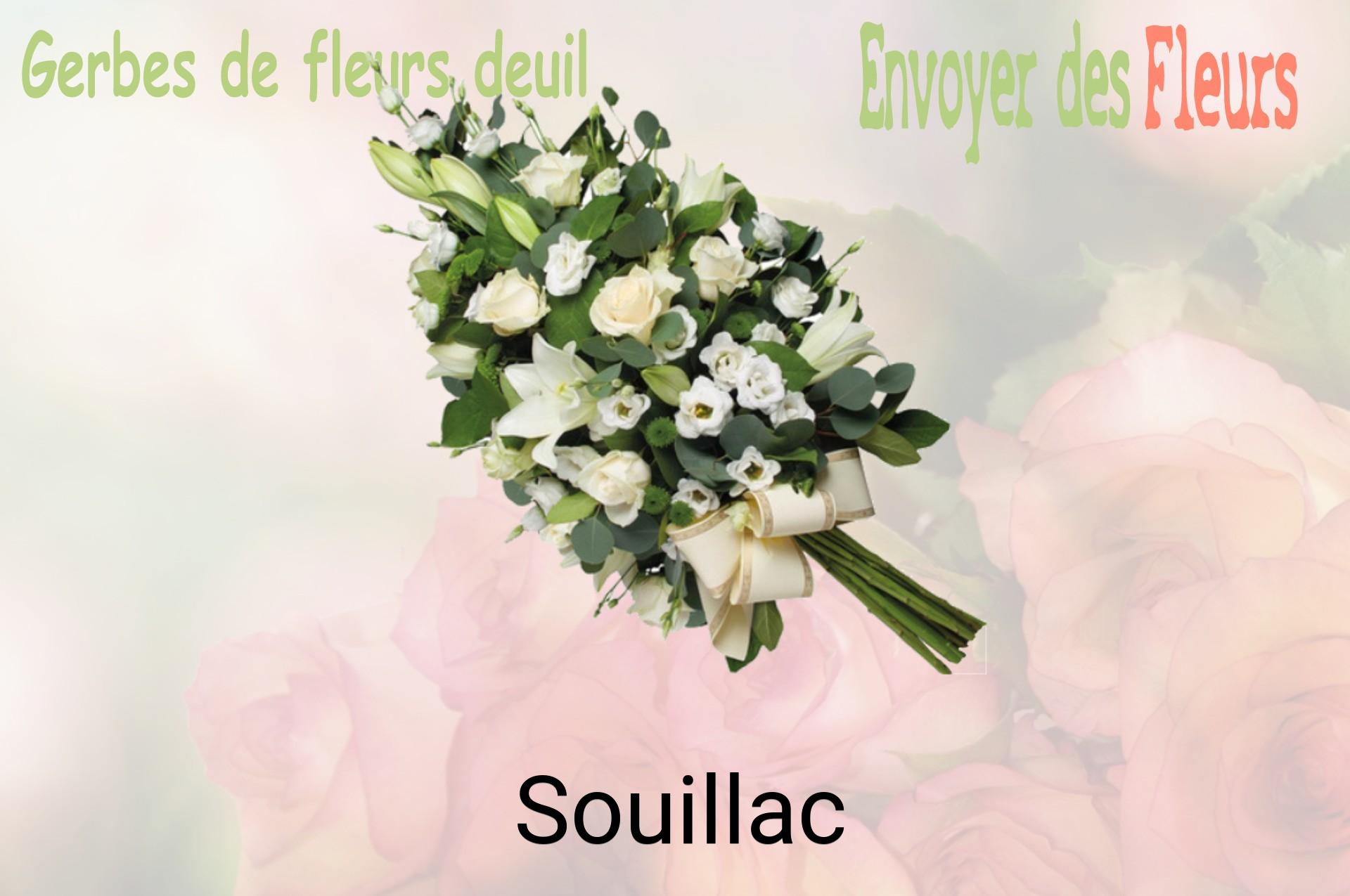 Gerbe de fleurs de deuil livrée à Souillac